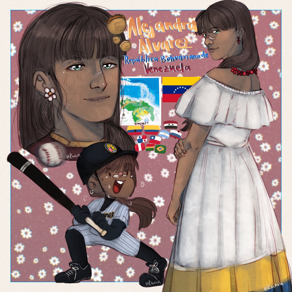 urfavparaguayan's tweet photo. La República Bolivariana de Venezuela, Alejandra Álvarez🇻🇪🪇☀️
#paisescomohumanos #personifiedcountries #countryoc #procreate https://t.co/mgnbSXoXZz