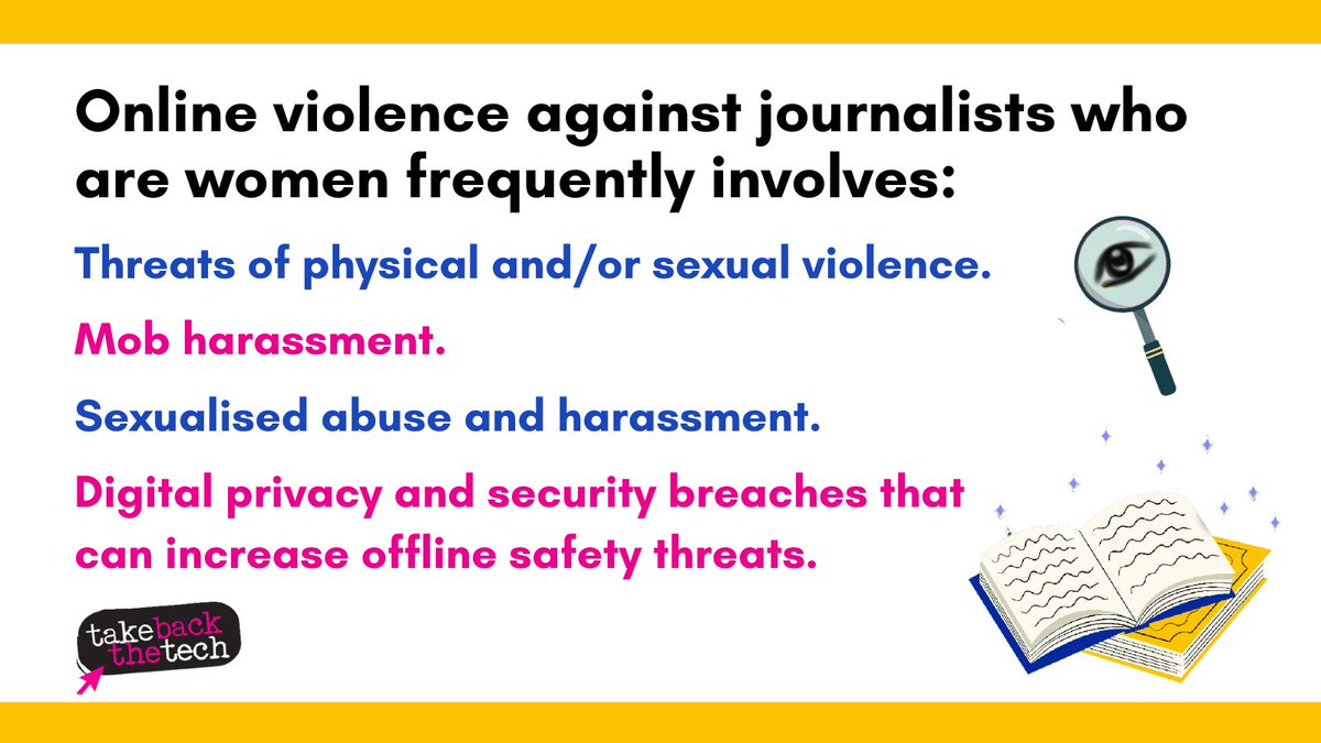 @OSCE @ICFJakarta @FCDOGovUK @sheffielduni @pressfreedom @gijn @nlgja @APC_News @GenderITorg #GenderedDisinformation and #OnlineGBV against journalists may be a predictor of physical violence, including murder — as well as lead to legal harassment and persecution of independent journalists. Read more: takebackthetech.net/blog/gendered-… #WPFD2024 #WorldPressFreedomDay (3/3)