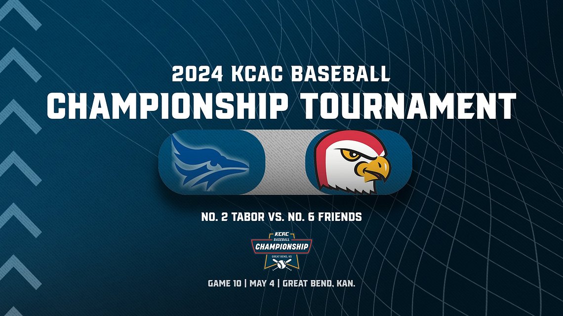 2024 KCAC Baseball Championship Tournament — No. 2 @GoTaborBluejays vs. No. 6 @FriendsFalcons (9 AM CST) #KCACbsb Tickets: bit.ly/3xEtTiW Live Stream: bit.ly/3WnQaf5 Live Stats: bit.ly/3w8ISkW @NAIA @NAIABall @exploregbks