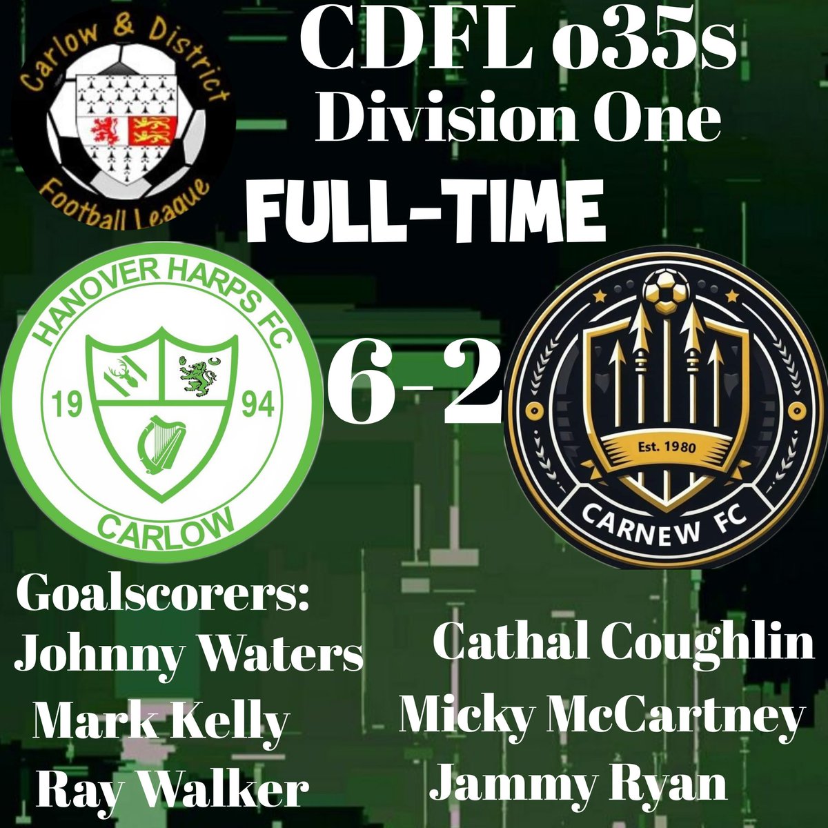 Hanover Harps veteran's got their campaign of to a terrific start with a home win against Carnew. Brilliant performance lads. @CarlowSoccer @harrysarticles @Natsport