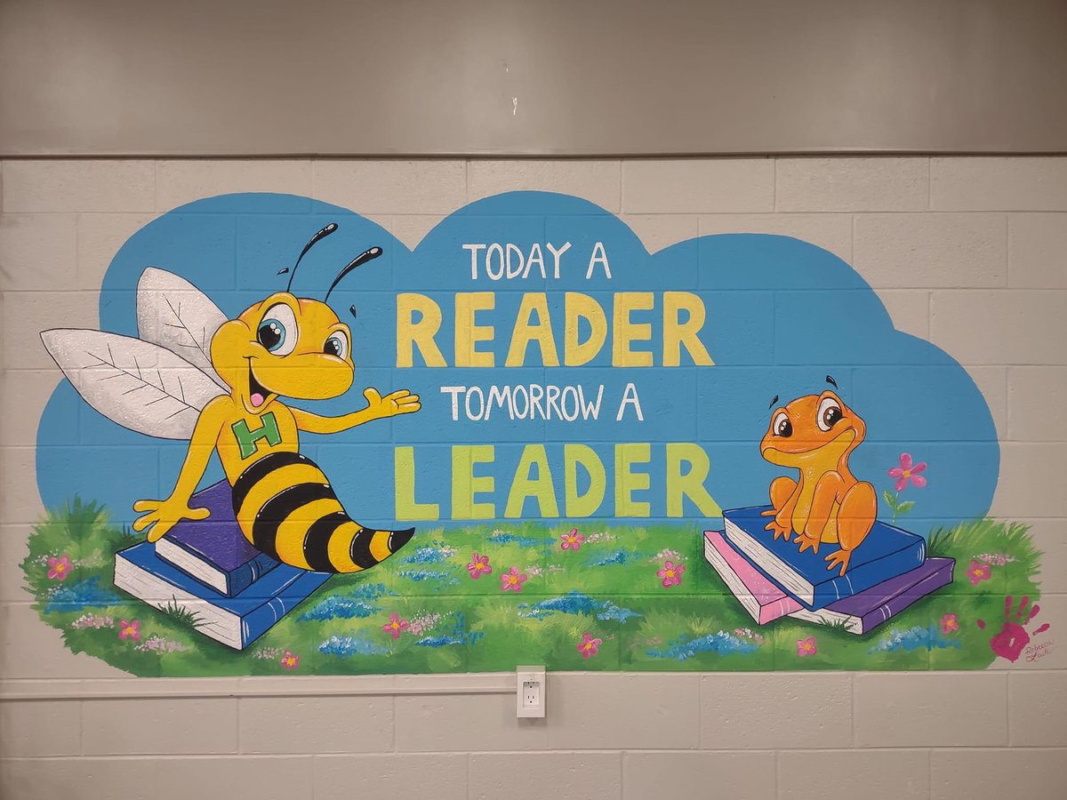In Marauder Country….We are so excited to be sprucing up the walls of our library! #GSDPride #HunterHornets #supportlocalartists #InMarauderCountry