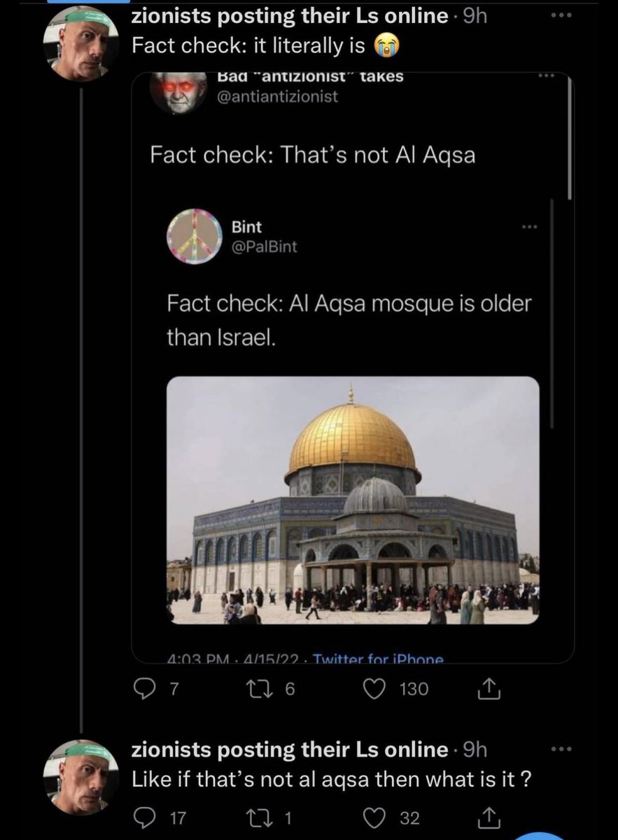 Never stop talking about Palestinians not knowing what Al Aqsa is. #Palestinianism is an Islamist offshoot.