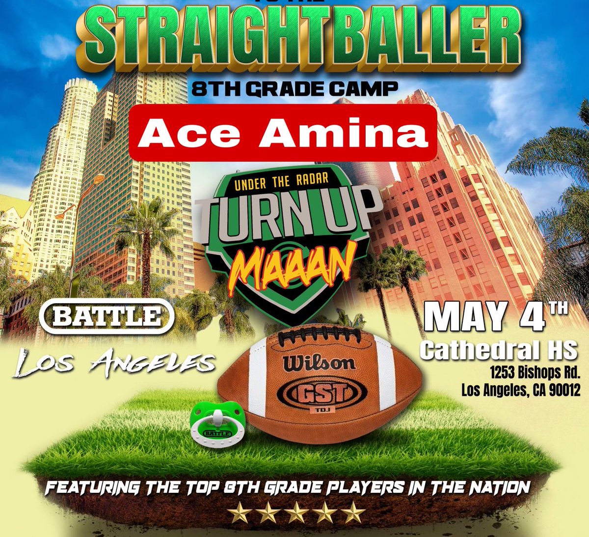 Excited to compete in the Under the Radar Straight Baller Camp this weekend @UTRScouting @GregBiggins @BlairAngulo @AlPopsFootball @BishopGormanFB @PrepRedzoneNext @QBHitList @adamgorney @UANextFootball @MalloeMalloe @CoachAtuaia