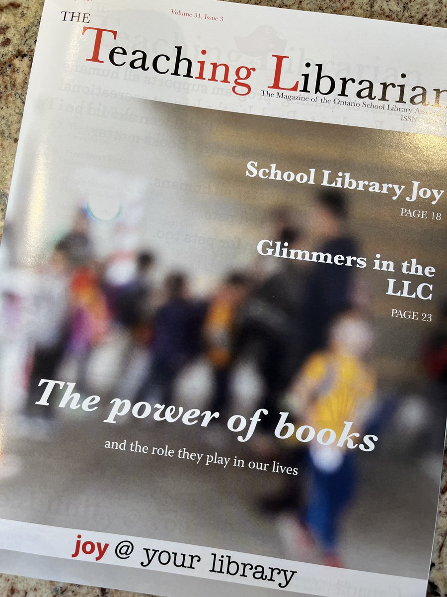 The Teaching Librarian (@tingl_osla) on Twitter photo Our spring issue, Joy @ Your Library, is out! Thanks to all our members and contributors! #SchoolLibraryJoy <a href="/oslacouncil/">OSLA Council</a> <a href="/ONLibraryAssoc/">OLA</a> Our spring issue, Joy @ Your Library, is out! Thanks to all our members and contributors! #SchoolLibraryJoy <a href="/oslacouncil/">OSLA Council</a> <a href="/ONLibraryAssoc/">OLA</a>