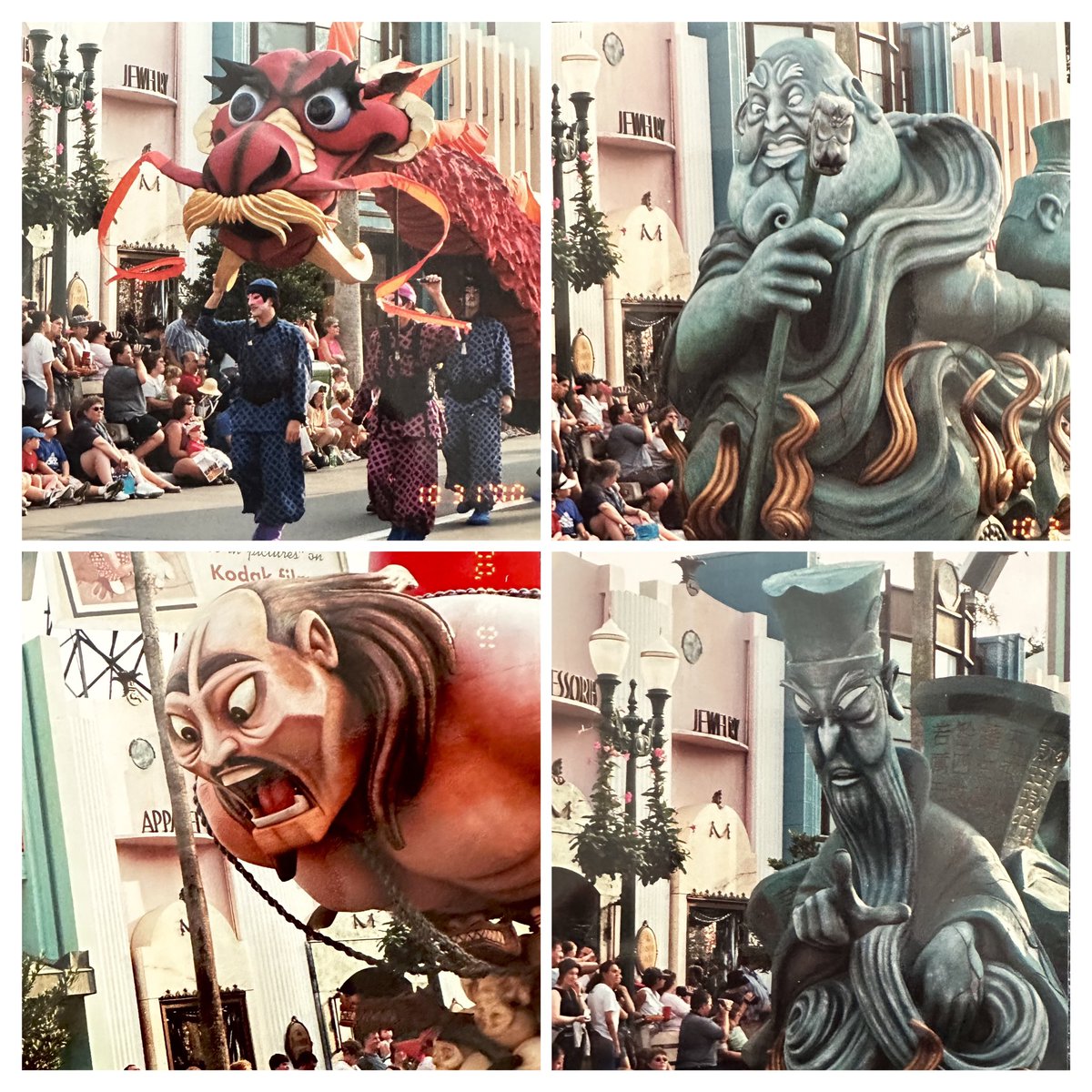 The Mulan Parade at MGM Studios at #disneyworld in 2000. I find some of these floats scarier than the Boardwalk clown pool. Follow me for all things #waltdisneyworld past and present.