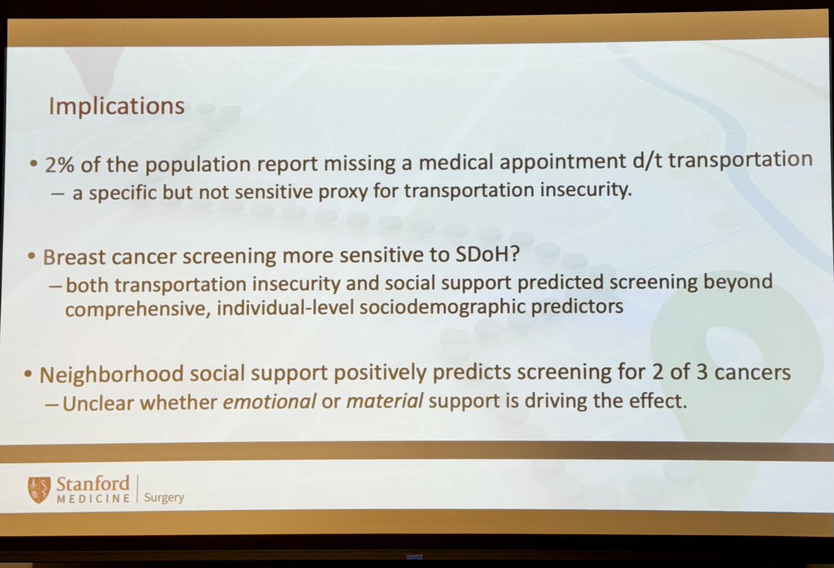 🚗 Can you imagine not getting a potentially life-saving cancer screening because you don’t have a safe, reliable means of getting there? Alexa Pohl investigates transportation insecurity as a social determinant of health w/ @StanfordSPIRE #holman24