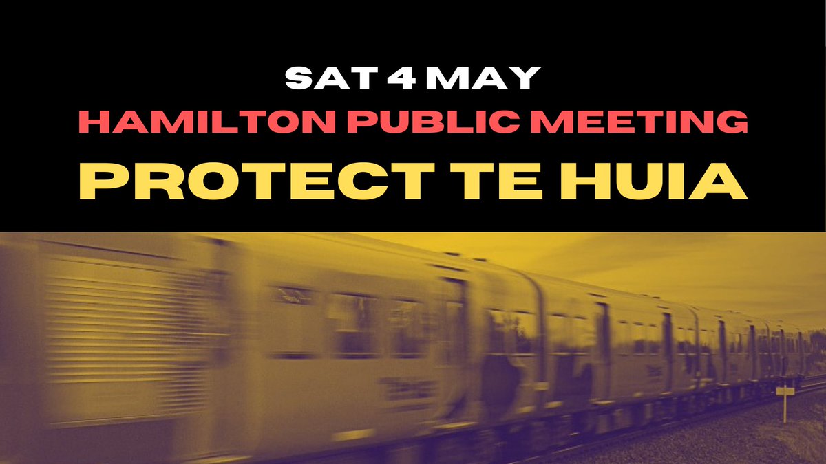 Don't forget to join today's public meeting on Te Huia at 2.30pm at 287 Victoria Street to show your support if you are in Hamilton. #SaveOurTrains