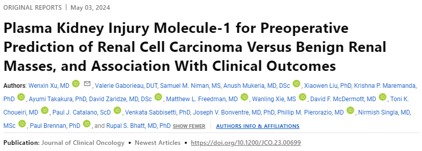 Wenxin (Vincent) Xu (@vincentwenxinxu) on Twitter photo 1/ Now out at <a href="/JCO_ASCO/">Journal of Clinical Oncology</a>! Plasma KIM-1 (pKIM-1) helps predict benign vs malignant renal masses and is prognostic for clinical outcomes.
ascopubs.org/doi/10.1200/JC… 1/ Now out at <a href="/JCO_ASCO/">Journal of Clinical Oncology</a>! Plasma KIM-1 (pKIM-1) helps predict benign vs malignant renal masses and is prognostic for clinical outcomes.
ascopubs.org/doi/10.1200/JC…