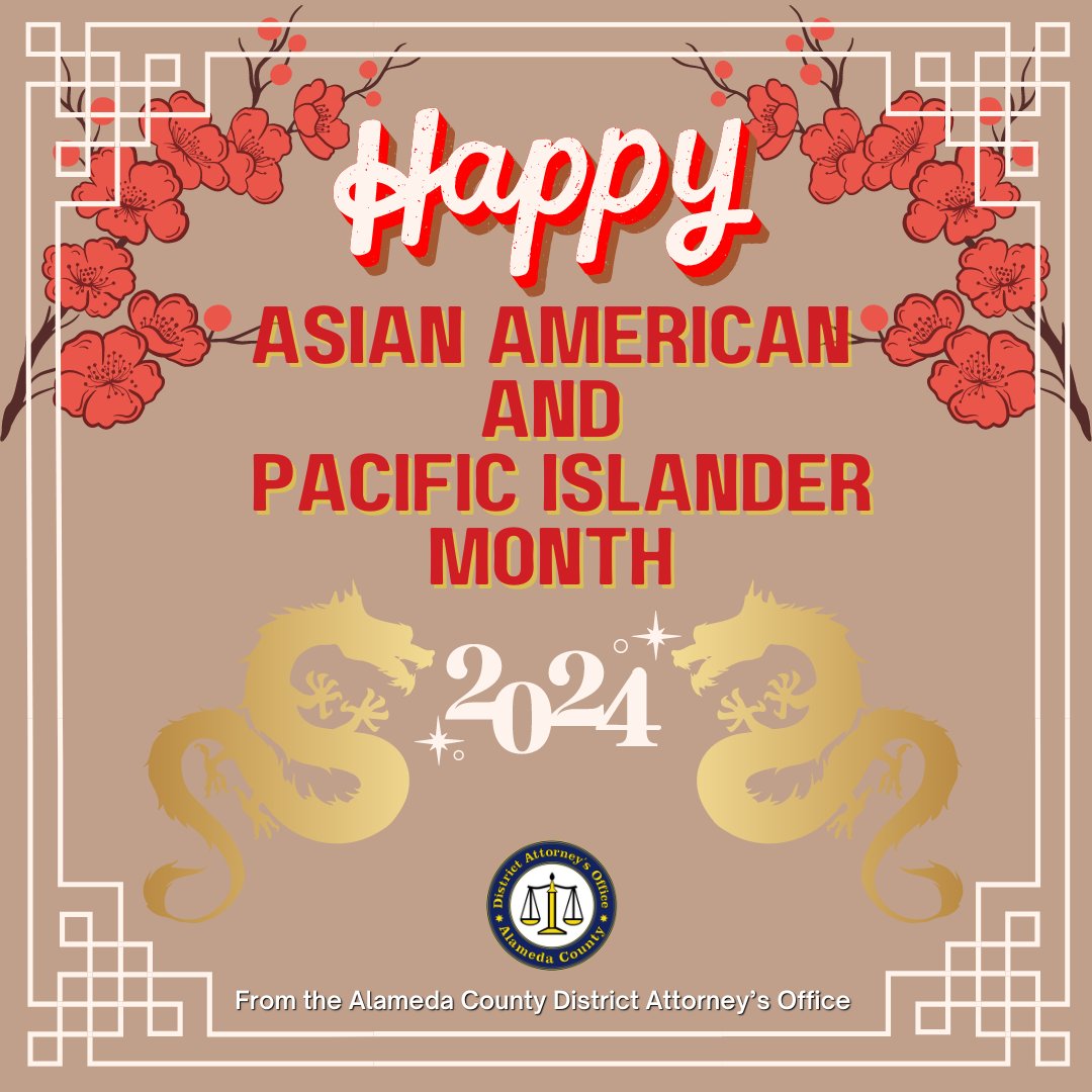 May marks the start of Asian American and Pacific Islander Heritage Month! At the Alameda County District Attorney's Office, we're recognizing and honoring the rich cultures, history and invaluable contributions of our AAPI community. Let's take this opportunity to amplify AAPI…