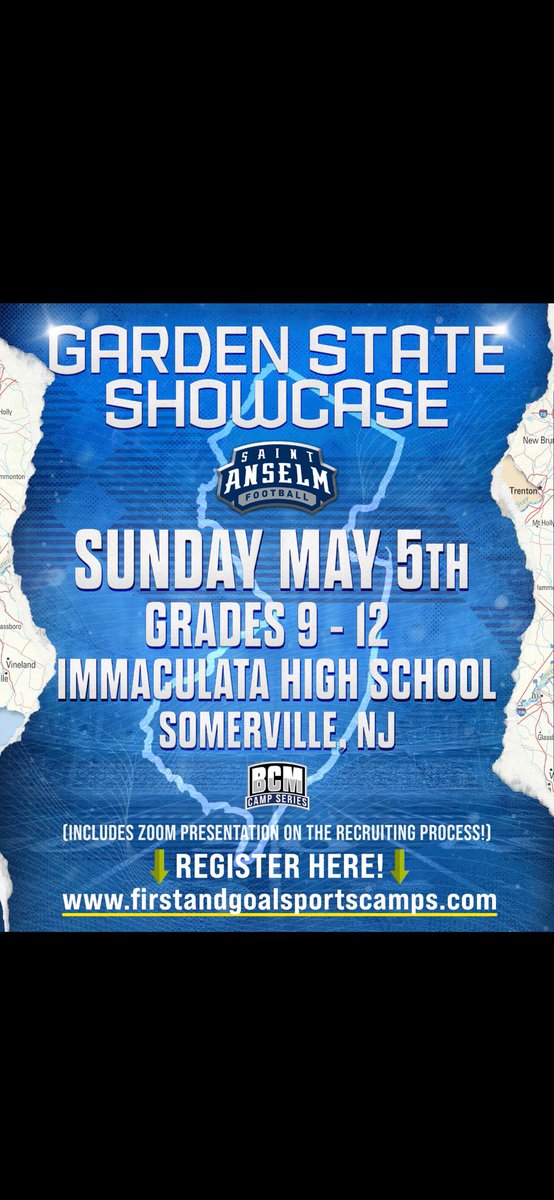 I will be attending the garden state showcase at Immaculata High school this Sunday. Can’t wait to compete!! @MsgrFarrellFB