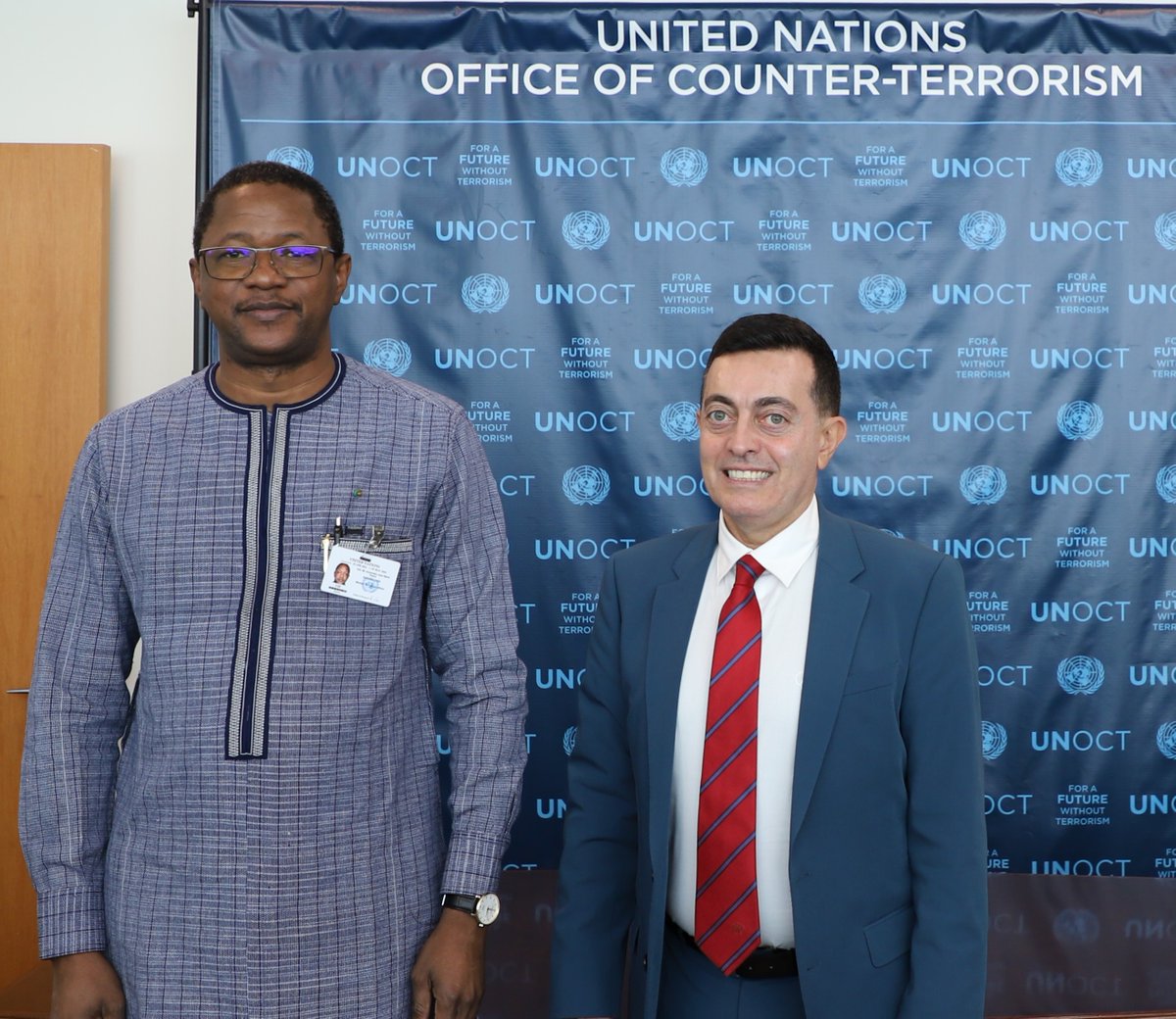 Director Mauro Miedico as OiC of @un_oct met, on behalf of USG Voronkov, with 🇧🇫#BurkinaFaso Foreign Minister Karamoko Jean-Marie Traore and ▶️exchanged views on the terrorist threat in the #Sahel ▶️discussed the importance of continued cooperation between @un_oct and 🇧🇫