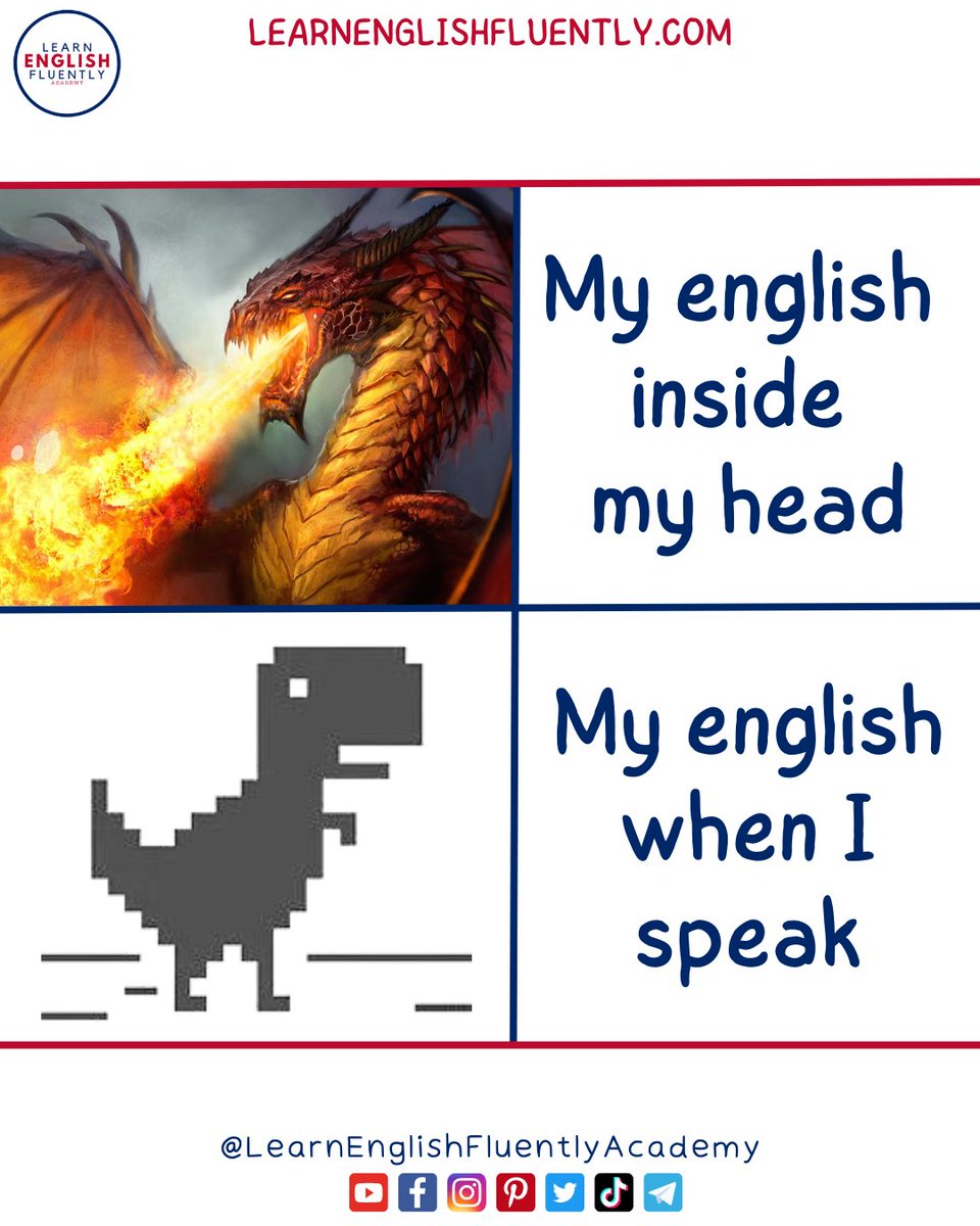 My English inside my head vs My English when I speak - MEME

My English when I'm nervous: 'Uh... I... uh... I like... cats?'

#learnenglish #englishlearning #esl #vocabulary #grammar #languagelearning #englishclass #speakingenglish #englishtips #studyenglish #inglese #eslteacher