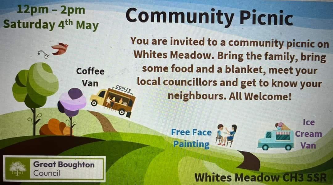 Tomorrow - Great Boughton - Whites Meadow. I’m so sorry I can’t be there, but this is a really good event for everyone who lives in the South Ward! I’m looking forward to seeing the photos.