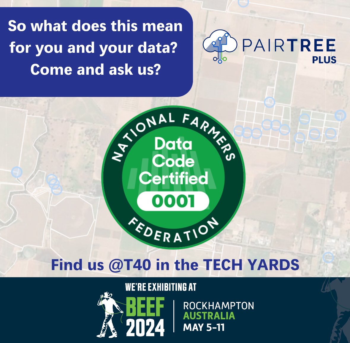 The @NationalFarmers Farm Data code is a new certification for farmers to look for. 
Drop in @BeefAustralia to see us at T40 or @farmbot_tech at T37 and talk to us about what this means for you and for us. 
@tysonius @Coppo
#data #buildingtrust #ausagritech #stationlife #Beef2024