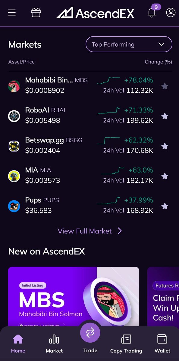 GM, ma sheikhs💚 $MBS top performing coin on @AscendEX_, da Kingdum has spoken we shall not stop here! 🔗👇🏽 ascendex.com/en/register?in… Yalla! 👑