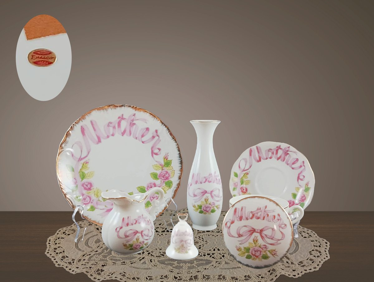 ForgottenKeepS's tweet photo. Enesco Mother Pink Ribbon and Roses 7 Piece Dish Set, Plate, Tea Cup and Saucer, Creamer, Bud Vase, Hand Bell, Mother's Day, Valentines Day https://t.co/9mcAMiFe5S #mothersday #valentines #mother #mom #birthday #ribbon #roses #enesco #porcelain #china #pink #giftformom #teacup https://t.co/XH4WR0TWJU
