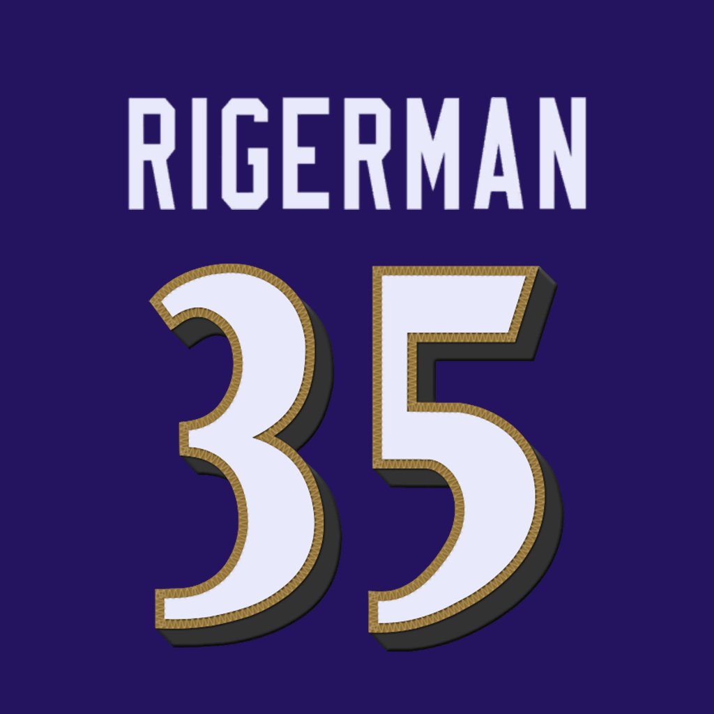 Baltimore Ravens FB Mike Rigerman is wearing number 35. Last assigned to Gus Edwards. #RavensFlock