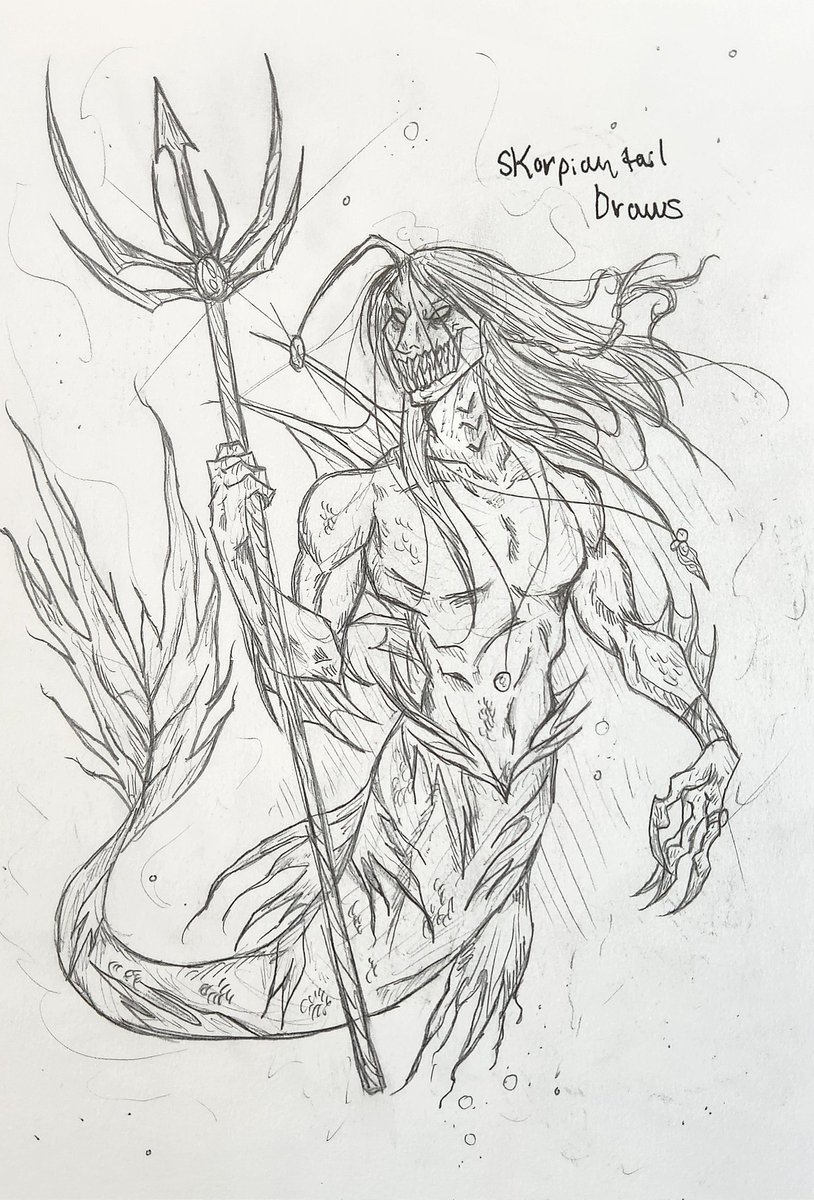 Designed my Mermaid OC ' Argor ' I tried to have kinda a different spin on mermaids cause I don't draw them often. #Mermaid #Creature #creatureart #creaturedesign #sketch #Sketching #drawing #Mermaidoc #Creatureartist