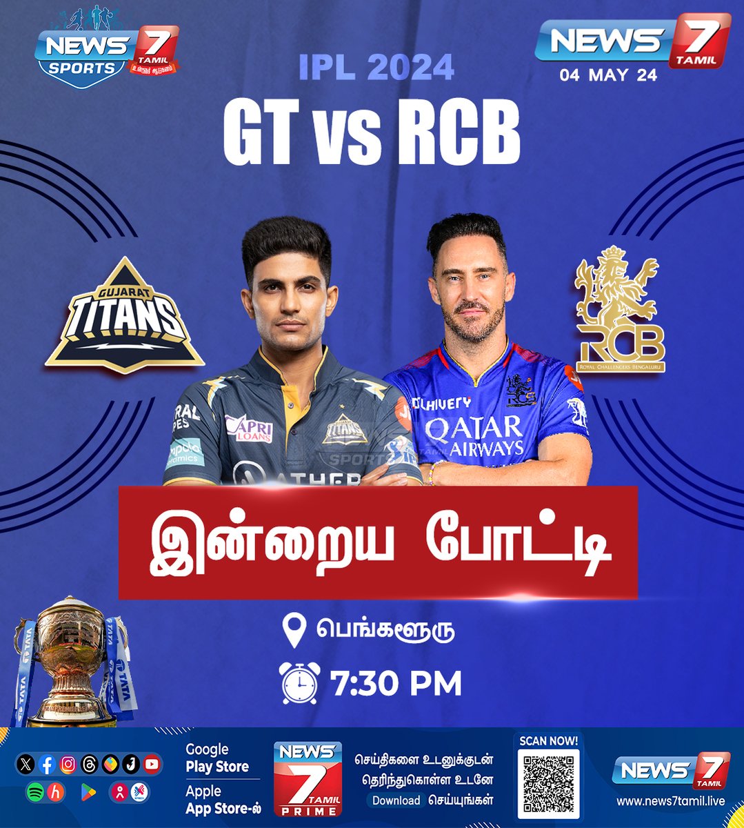 GT vs RCB 

news7tamil.live | #GTvsRCB | #RCBVsGT | #ViratKohli𓃵 | #shubhamangill | #FafDuPlessis | #IPL2024 | #RoyalChallengersBengaluru | #Cricket | #News7Tamil | #News7TamilUpdates | #News7TamilSports