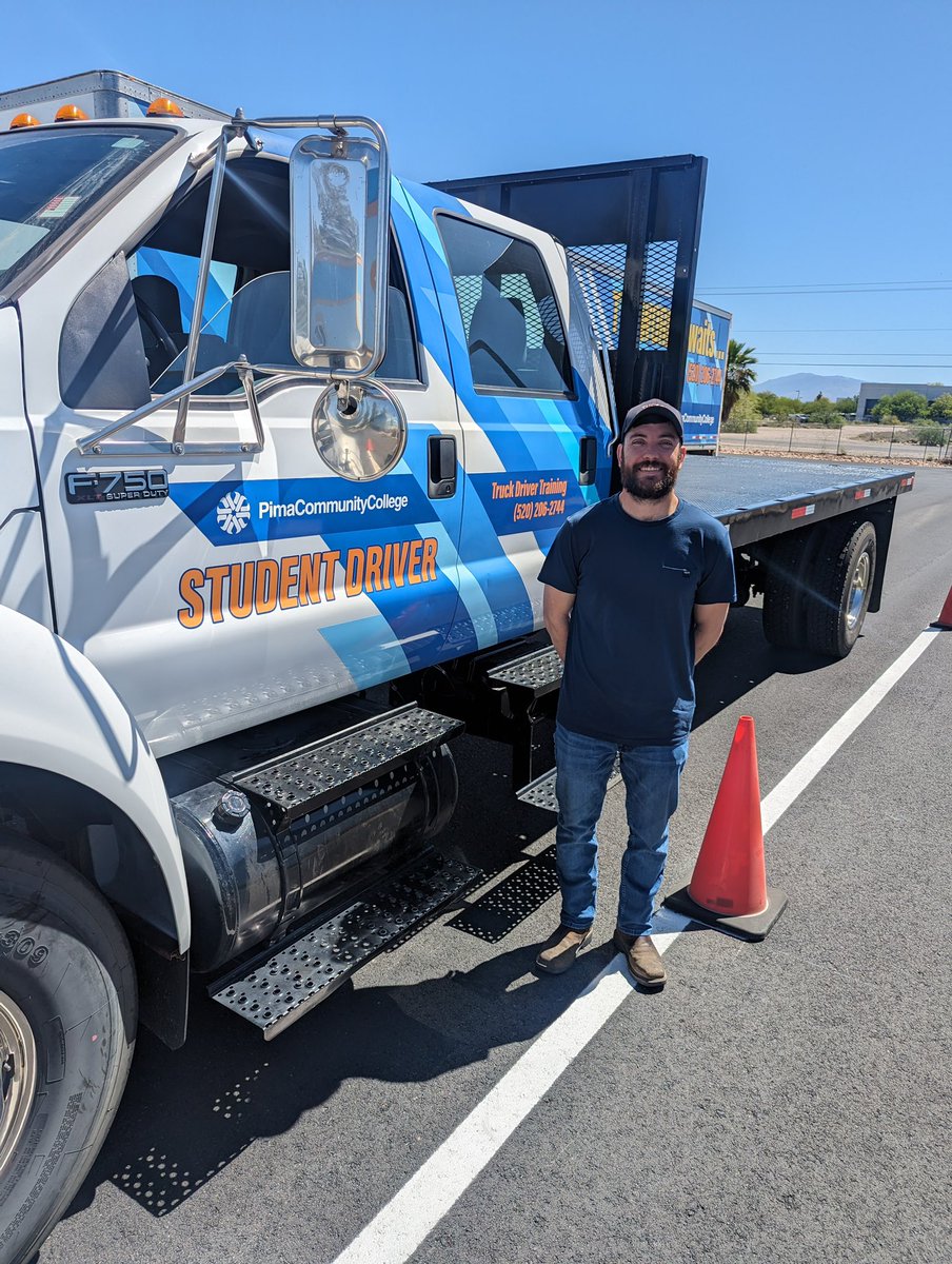 PCCTruckDriver's tweet image. Shout out to Kirk A. for passing his class B #CDL for his Tucson Airport Authority job. Congrats, Kirk, and stay safe! #PimaCCWorkforce #studentsuccess