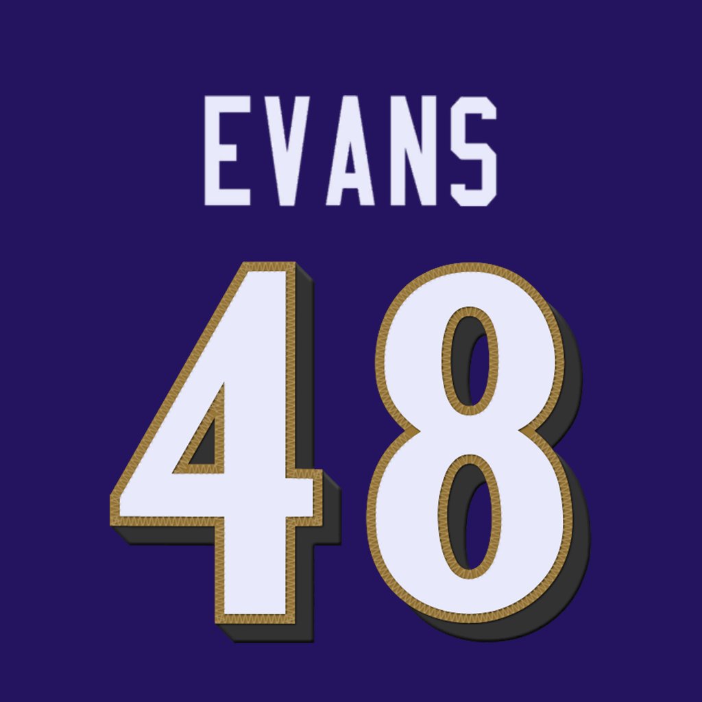 Baltimore Ravens EDGE Joe Evans (@joe_evans7) is wearing number 48. Last assigned to Jeremiah Moon. #RavensFlock