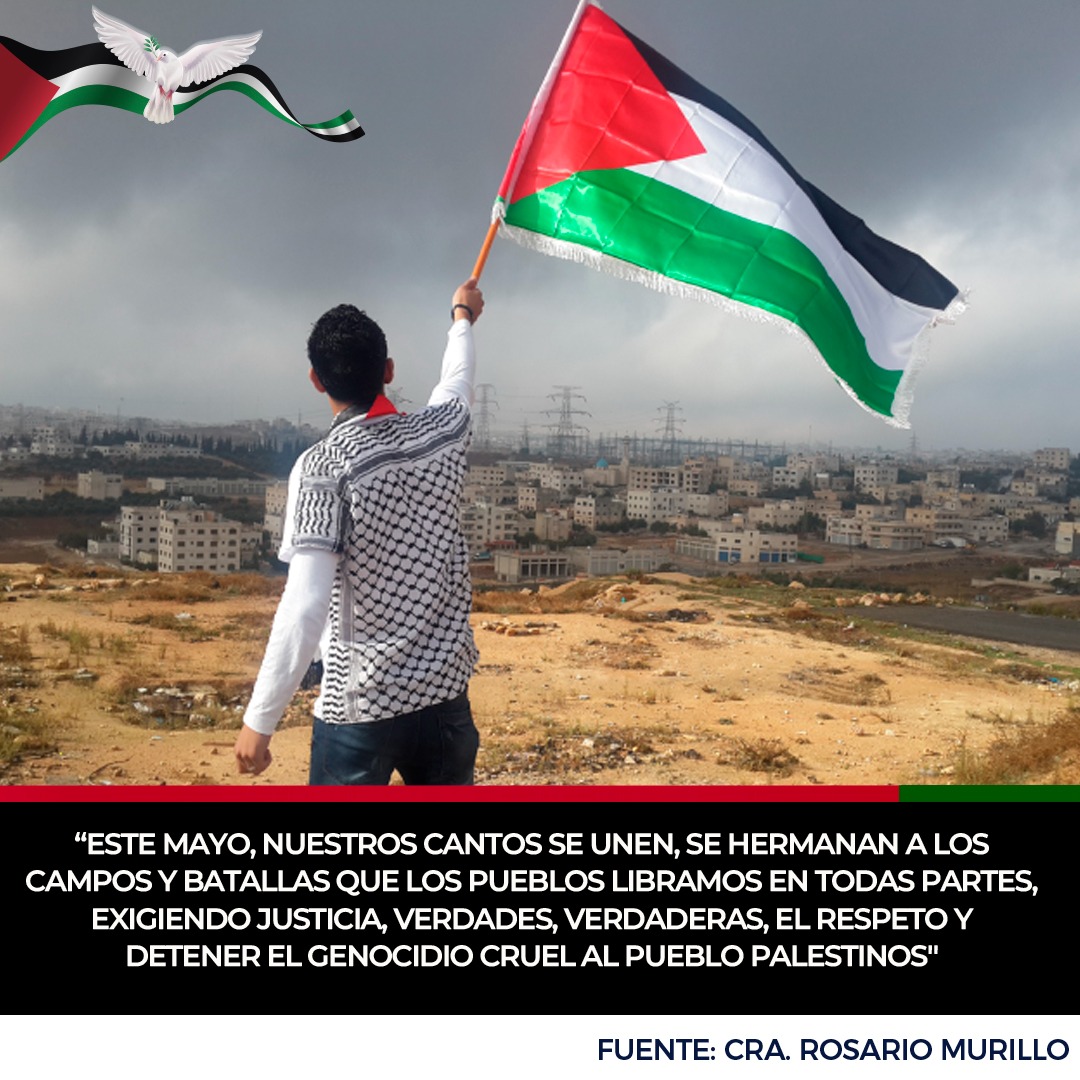 ➡️ Vicepresidenta de #Nicaragua Rosario Murillo expresa palabras de solidaridad hacia el pueblo Palestino, ya que los ataques por parte de Israel no se han detenido #PalestinaLibre #SomosPLOMO19