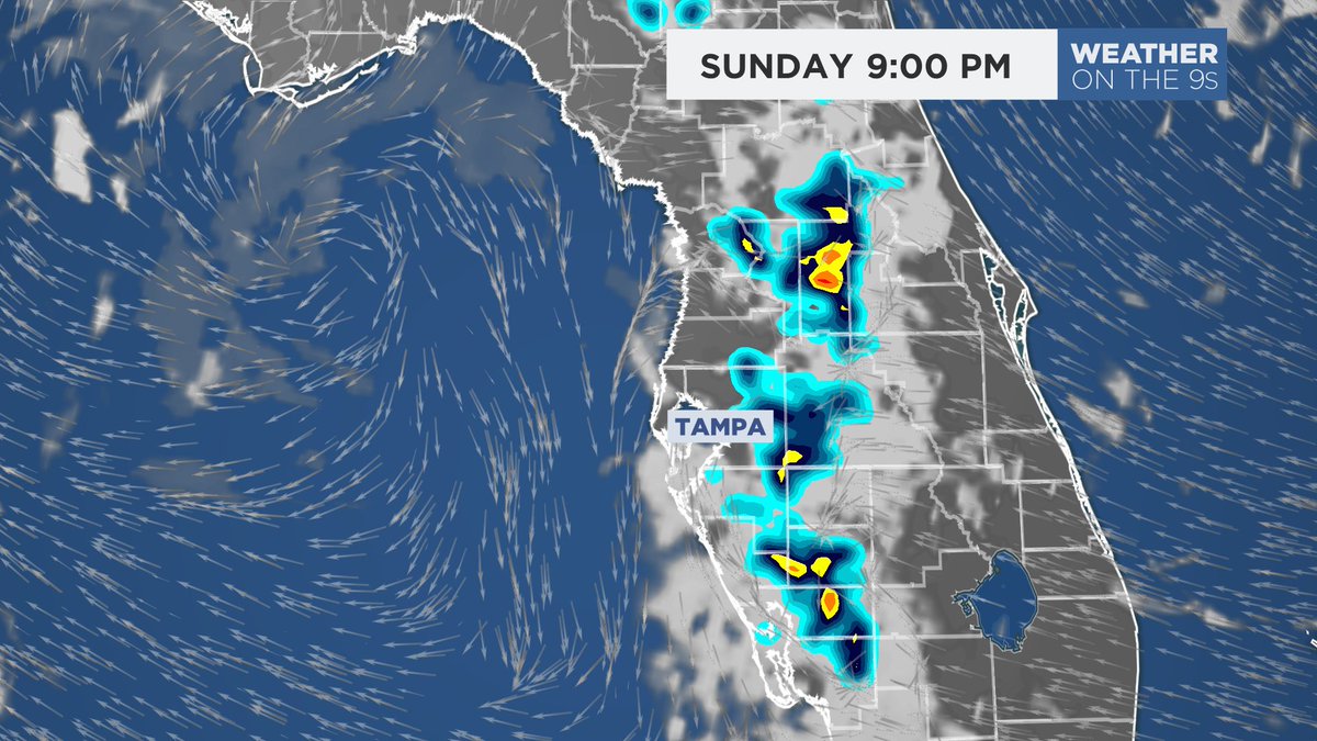 Sunny skies for Saturday morning followed by a 30% coverage of t'storms late in the day. Sunday will have a 40% coverage late in the day. #FLwx