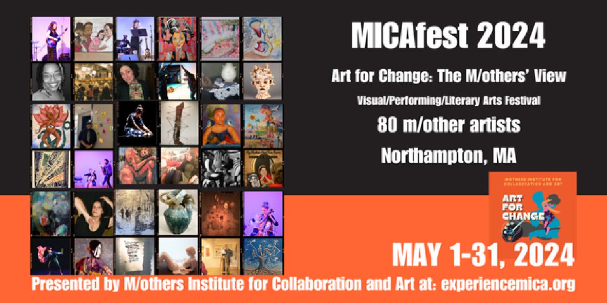 🎨 MICAfest in #NorthamptonMA is back! Enjoy a multidisciplinary festival this May w/art, performances, & conversations about m/otherhood and social change. Tickets on sale now, including free events and sliding scales! conta.cc/3WsKJvE
#MICAfest #ArtForChange #WesternMass