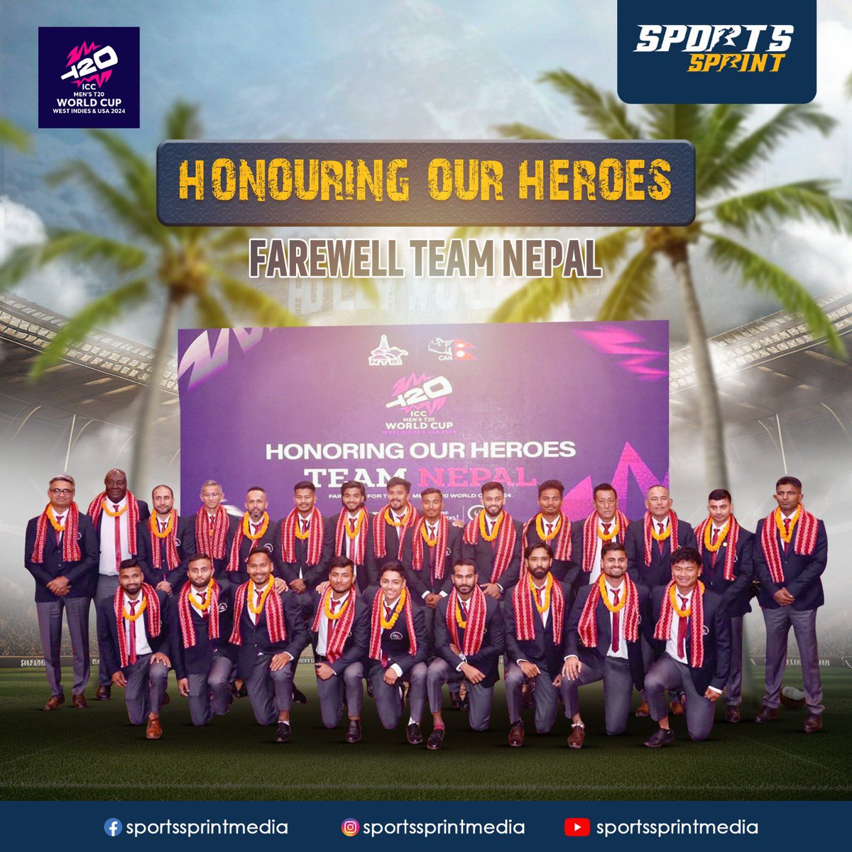 Farewell Team Nepal. 
Mission West Indies and the USA. 

#ICCT20 #T20WorldCup2024 #Squad #Rhinos