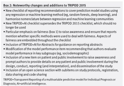 🔥🔥🔥 New guidelines for reporting prediction models including AI models

⭐️TRIPOD-AI⭐️

Check out 👇 @AASLDtweets @INASL_Liver @EASLnews @EASLedu @BASLedu @APASLnews @MamathaBhat3 @AsraniSumeet @RoyAHep @DrArunKValsan @GSCollins 

bmj.com/content/bmj/38…