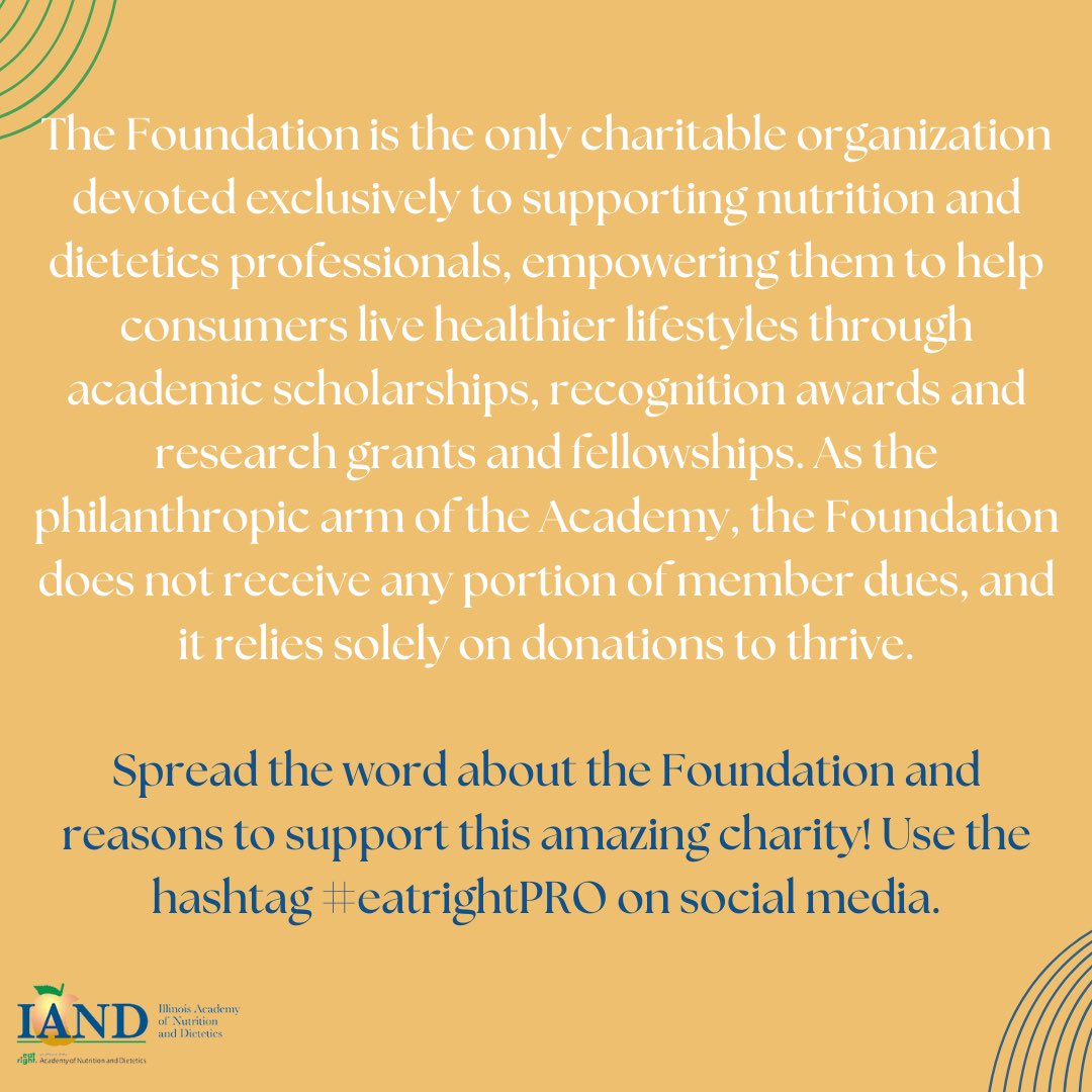 The Academy Foundation supports nutrition and dietetics professionals through grants, awards, scholarships and more. Support the Foundation when renewing your Academy membership: sm.eatright.org/JoinRenew #eatrightPRO