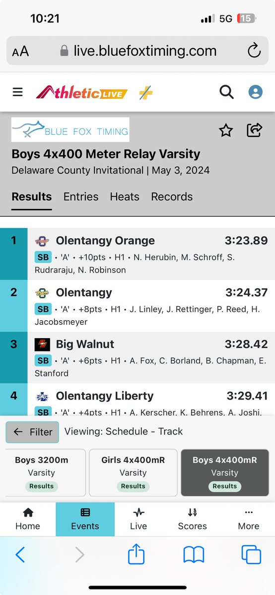 BWEaglesTrack's tweet photo. 4x400 runs a season best! ⁦@BigWalnutEagles⁩ https://t.co/d6gtV0Uwv3