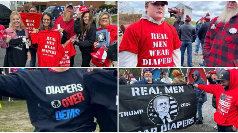 Hey dumb AF MAGAts, Your 'Real Men Wear Diapers' slogan is not owning the Libs like you think it is. But please, wear your Diaper t-shirts proudly at the next trump rally.🤣🤣🤣🤣 #MAGACultMorons #MAGAMoron #TrumpStinks #TrumpSmellsBad #VonSchitzenpants #DiaperDonTheCon