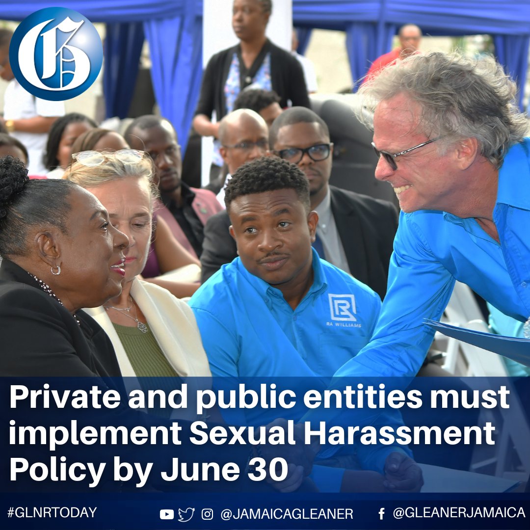 All public and private entities and institutions are required to develop and implement their respective sexual harassment policy by the end of June 2024.

Read more: jamaica-gleaner.com/article/news/2… #GLNRToday