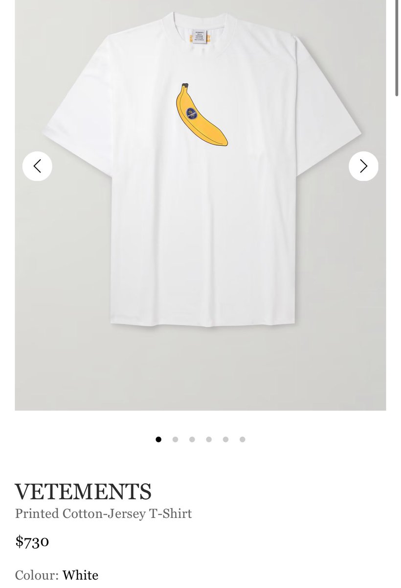 Vetements really bananas and 730 for this one no cap 🍌