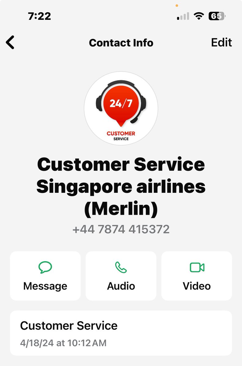 aditipal's tweet photo. @SingaporeAir I reported them to X as impersonating you under many tweets not just mine. Here is the WhatsApp account who reached out https://t.co/zBQdDs4ETg