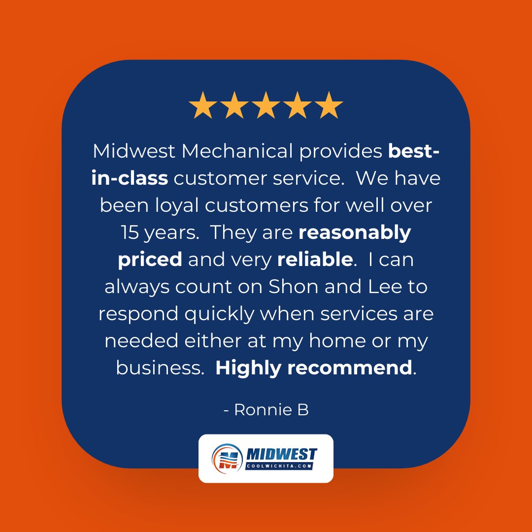 Grateful for the kind words from our clients! #MidwestMechanical #HVAC #Plumbing #CustomerSatisfaction #Comfort #ThankYou