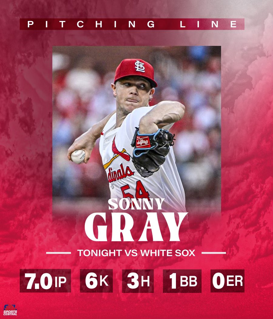 Sonny Gray’s 2024 ERA now sits at 0.89 ☀️ #STLCards