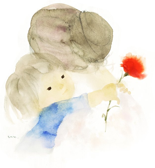 「holding flower red flower」 illustration images(Latest)