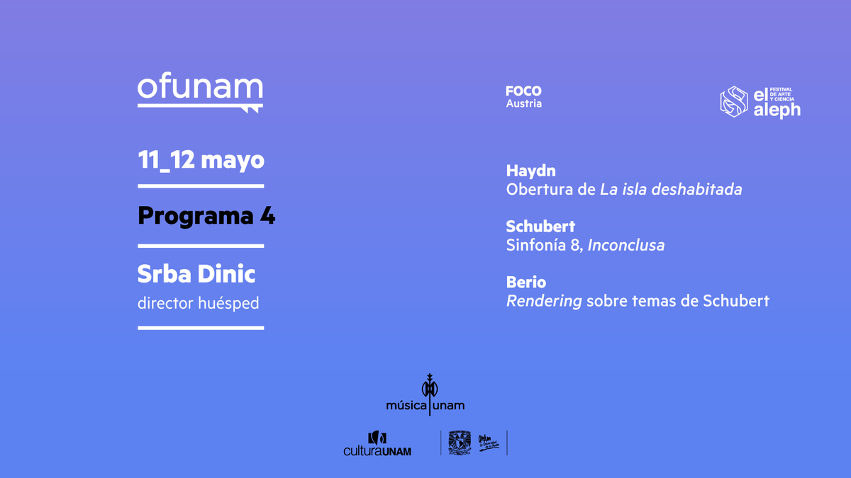 OFUNAM's tweet photo. En nuestro próximo programa como parte del Foco Austria, exploramos la tradición musical de Viena, ciudad que tuvo un impacto significativo en la música de los siglos XVIII y XIX. 

11 y 12 mayo | Sala Nezahualcóyotl
https://t.co/nHnwI5I86G

#MúsicaUNAM #CulturaUNAM https://t.co/3BcXS4i0RP