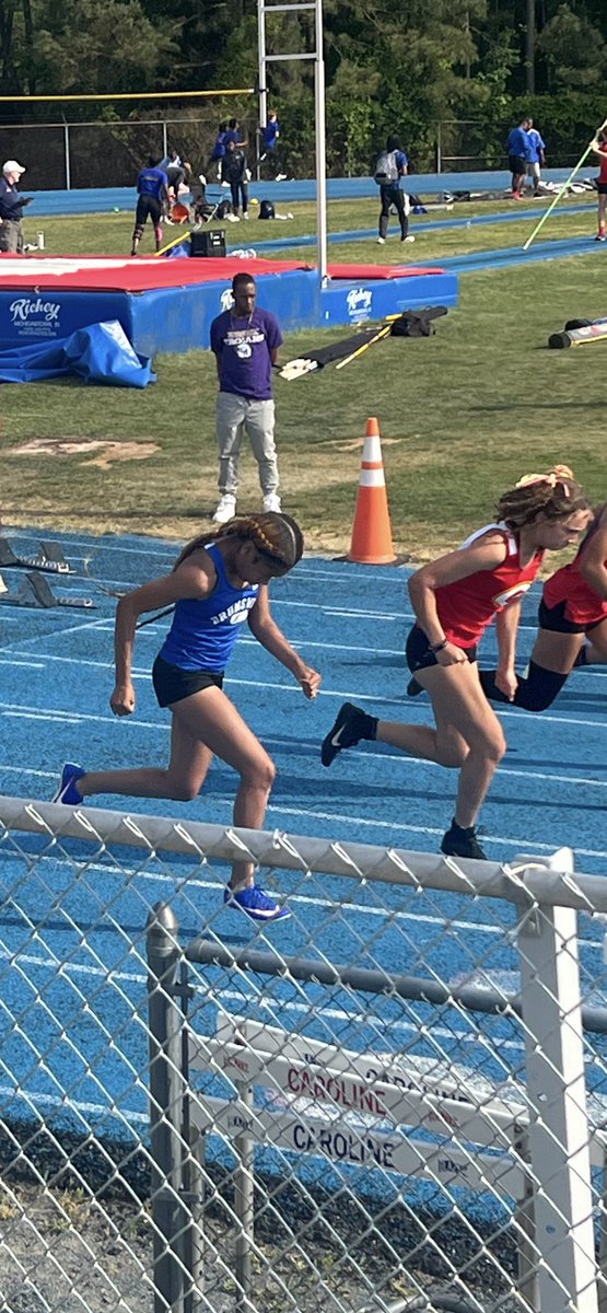 Great day of competing today at the Caroline Invitational!  Congrats to our Distance Medley Relay team for setting a new school record of 11:54!