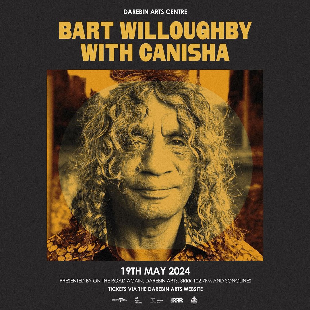 Bart Willoughby (Pitjantjatjara)  alongside Canisha (Trawlwoolway and Wiradjuri) and her band are playing an incredibly special show on 19 May. Tickets are onsale now!

Presented by On The Road Again, Darebin Arts and Triple RRR 102.7FM. arts.darebin.vic.gov.au/whats-on/event…