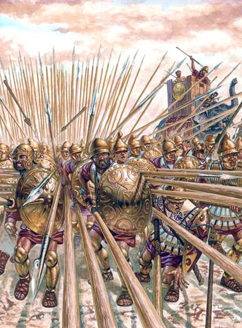 I wonder how pikemen in the Macedonian phalanx blocked arrows? The shields were pretty small and raising them to block arrows could be unwieldy with such a large pike and could break up the cohesion of the formation