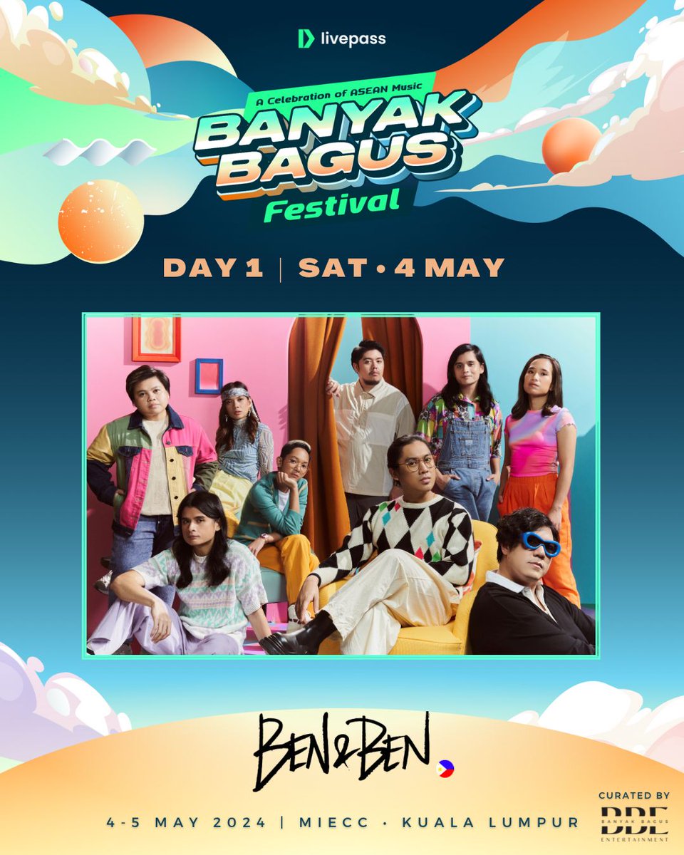 Get ready to be swept off your feet at the Banyak Bagus Festival! Ben&Ben is all set to dazzle you with their infectious tunes and vibrant energy! 🎶 Join us today, May 4, 2024 at the MIECC in Kuala Lumpur! ✨ Official Media Partners: MYX and TFC. #BanyakBagusFestival
