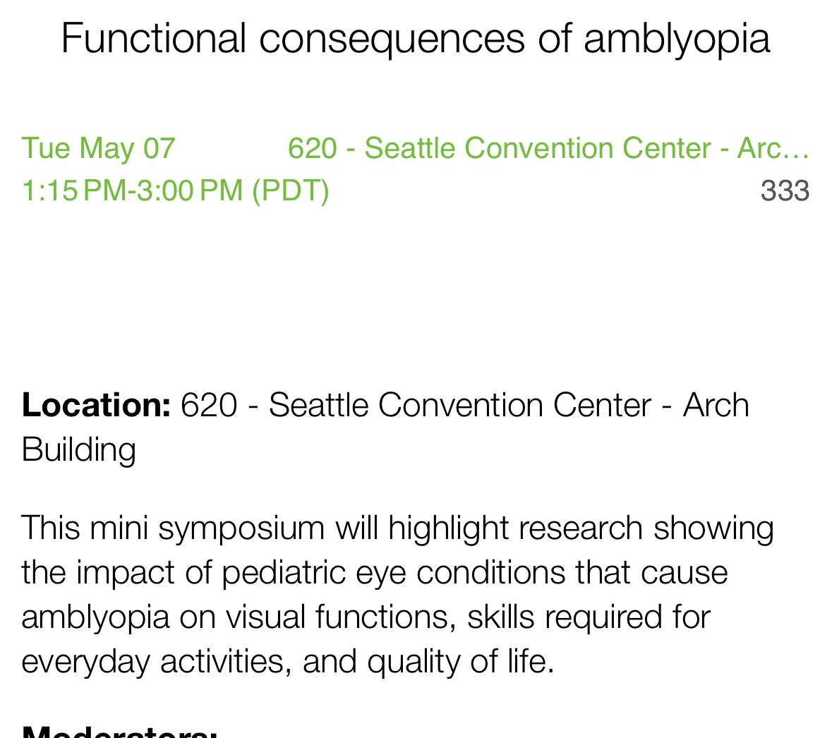Attending #ARVO2024? Head to our exciting mini symposium on the functional consequences of #amblyopia!