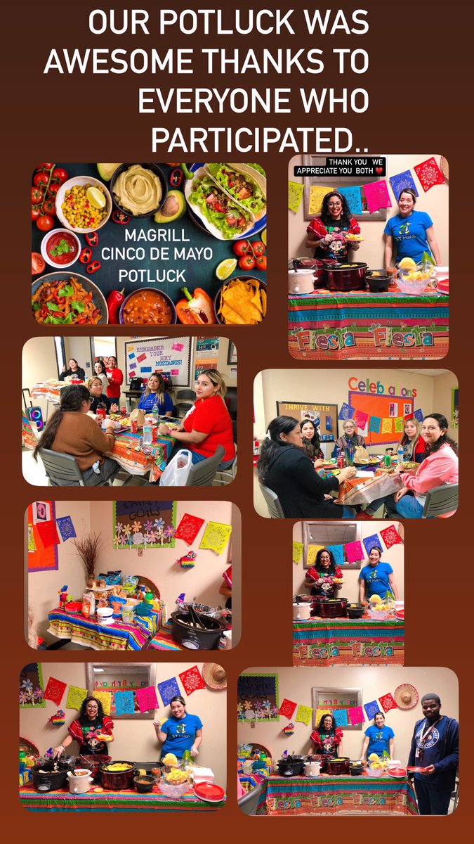 We Had our Cinco De Mayo Potluck today 😋 it was Amazing ♥️@Magrill_AISD @Primary_AISD @jcarbajal0913 @mhernandez1_m @bksanchez7 @RR_Sweet @APEHernandez ♥️