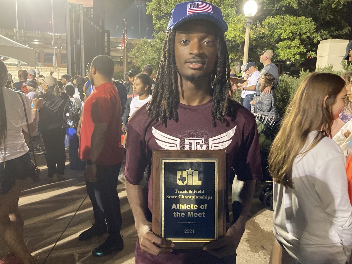 Refugio’s Ernest Campbell named 2A athlete of the state meet. Campbell won three gold medals and the Bobcats won their third straight state championship.