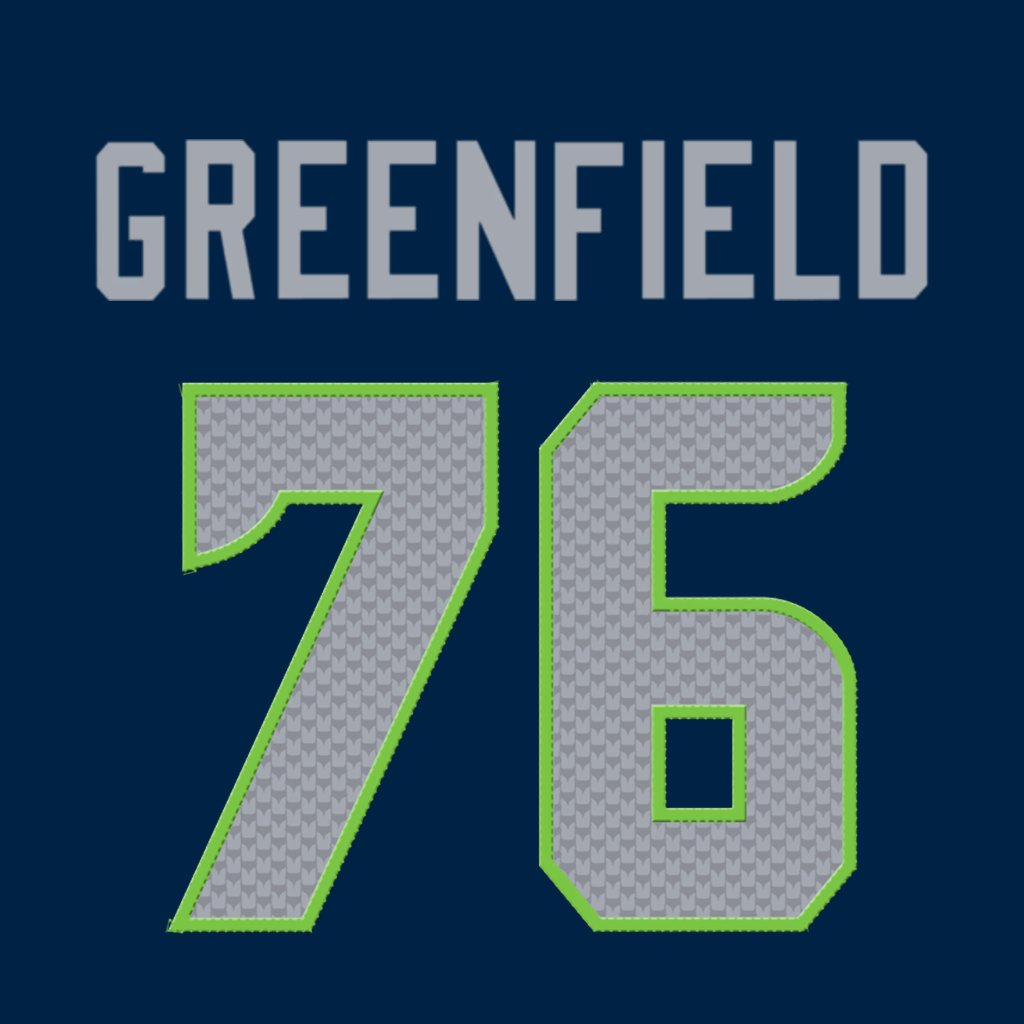 Seattle Seahawks OL Garret Greenfield (@greenfield_74) is wearing number 76. Last assigned to Ben Brown. #Seahawks