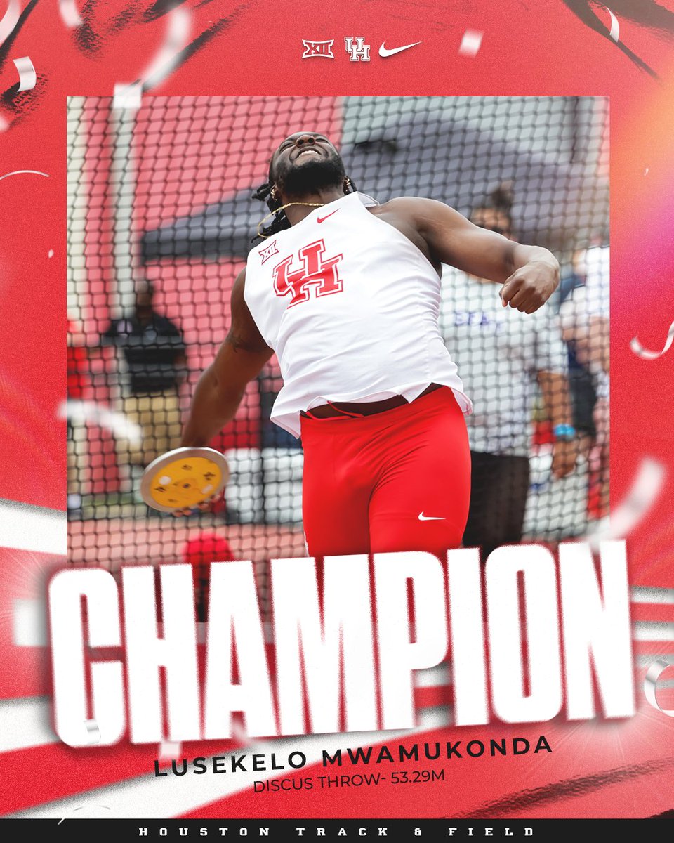 ANOTHER SENIOR DAY DUB! 🥏💪 Lusekelo Mwamukonda wins the discus with his throw of 53.29 (174-10)! #HTownSpeedCity