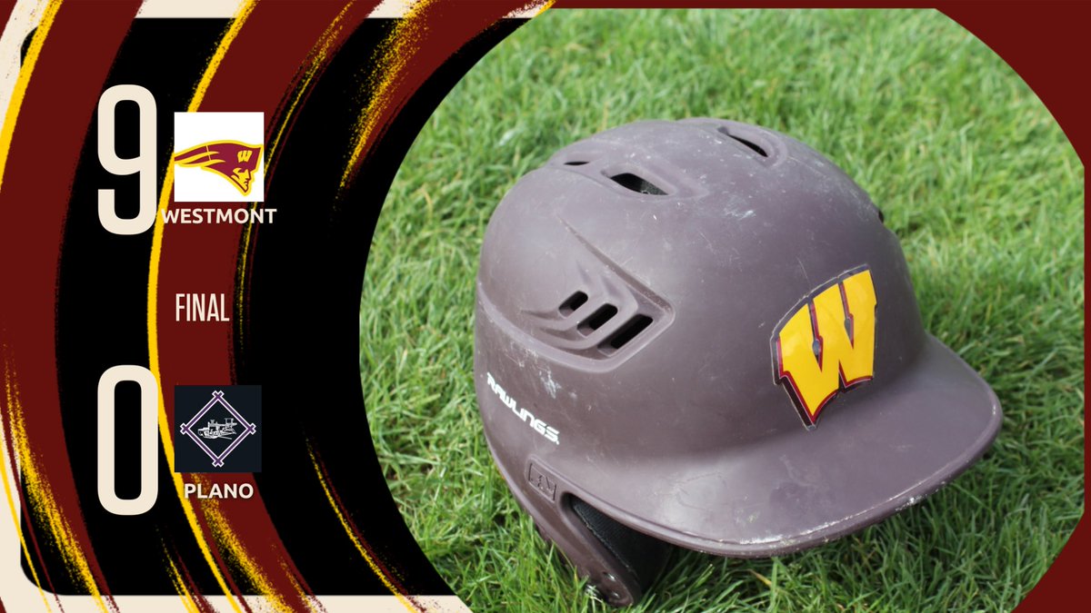 Westmont 9 Plano 0. Westmont improves to 17-7-1 on the season. Lucas Hicks dominated on the mound with a CG, SHO, 13 K’s. Briggs Templeton had 4 Hits. Lucas Fears had 2 Hits. Jaxson Chinea had 2 Hits and 3 RBI.